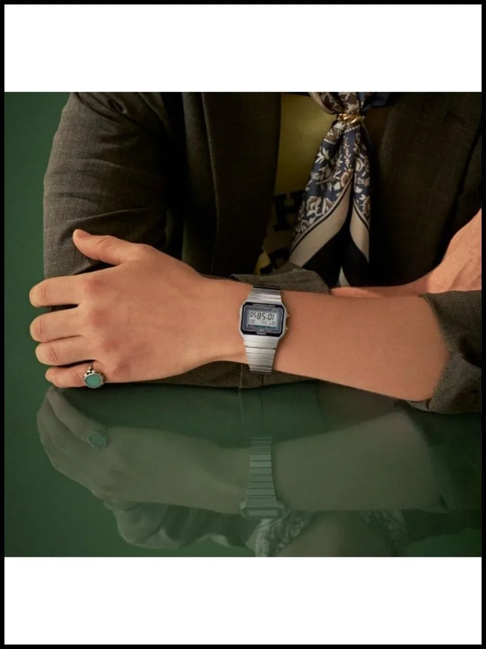 Casio Vintage Digital Watch Ultra Slim Stainless Steel Bracelet Retro Square